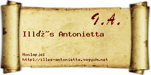 Illés Antonietta névjegykártya